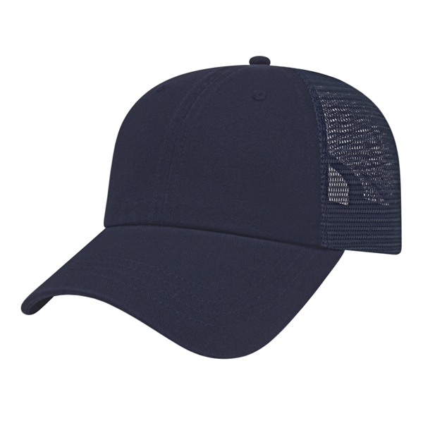 Low profile six panel unstructured cap featuring a standard pre-curved visor... from ASI 43792 Cap America Inc