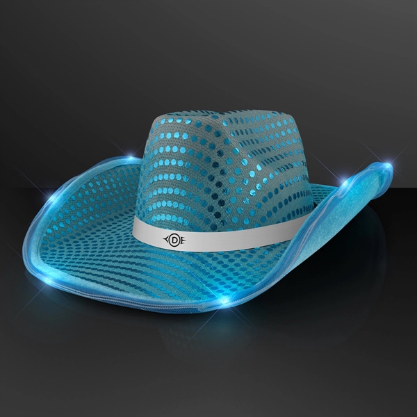 Blank or imprinted. Sequin Cowboy Hat with LED Brim.... from ASI 34194 ALightPromos / Alight Promotional Products