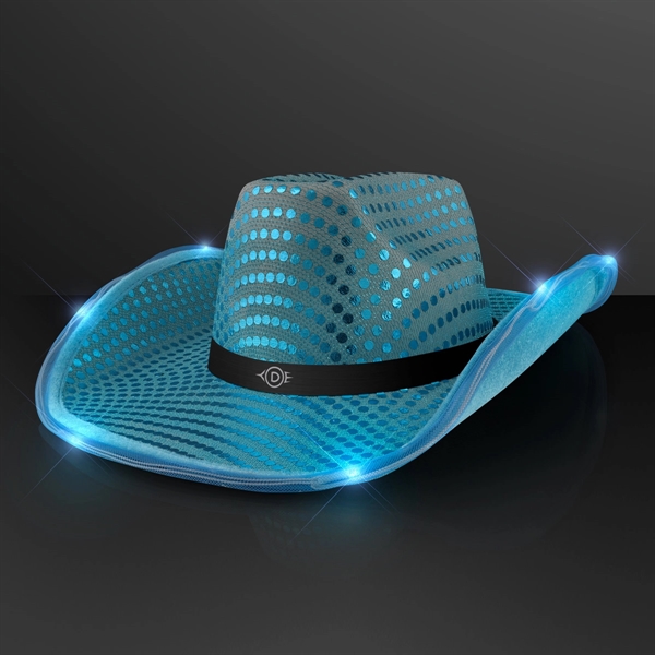 Blank or imprinted. Sequin Cowboy Hat with LED Brim.... from ASI 34194 ALightPromos / Alight Promotional Products