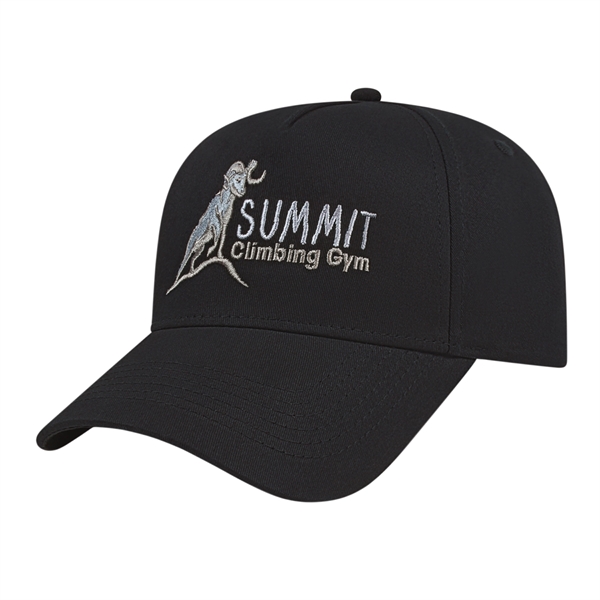 Medium profile five panel cotton twill structured cap with adjustable plastic... from ASI 43792 Cap America Inc