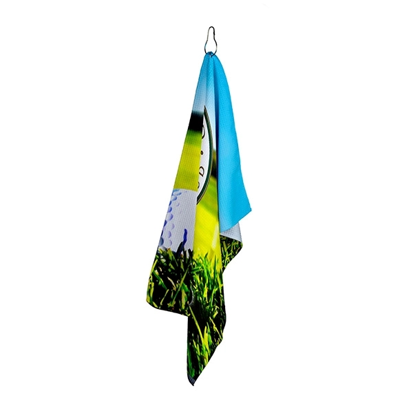 16" x 25" polyester/polyamide waffle weave golf towel with metal clip.... from ASI 62660 Innovation Line