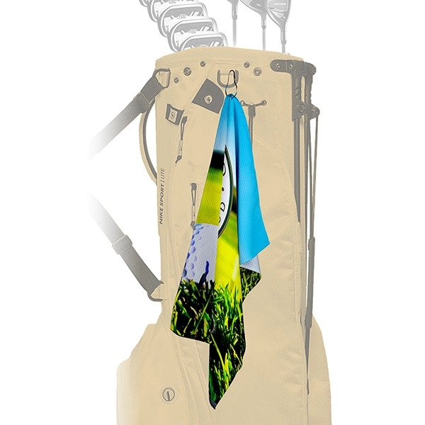 16" x 25" polyester/polyamide waffle weave golf towel with metal clip.... from ASI 62660 Innovation Line