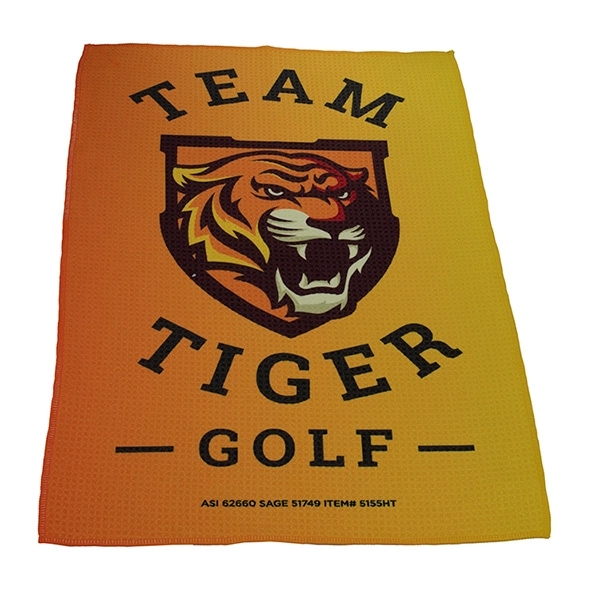 16" x 25" polyester/polyamide waffle weave golf towel with metal clip.... from ASI 62660 Innovation Line