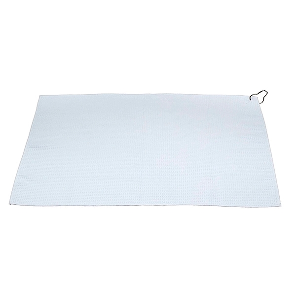16" x 25" polyester/polyamide waffle weave golf towel with metal clip.... from ASI 62660 Innovation Line