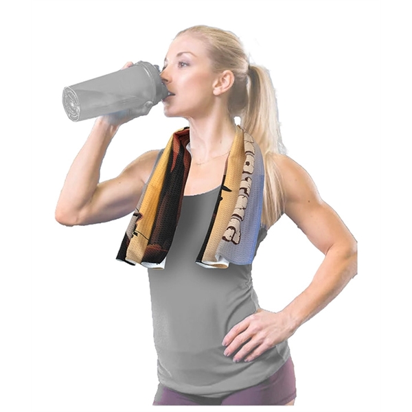 16" x 25" polyester blend sports towel with waffle weave pattern... from ASI 62660 Innovation Line