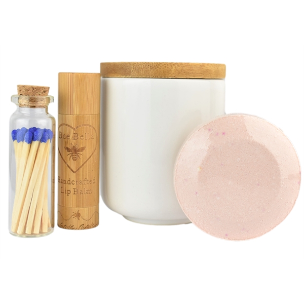 Spa Gift Kit - Soy wax candle with Bamboo lid, lip... from ASI 72657 Active Life Promo / Ingrain Promo