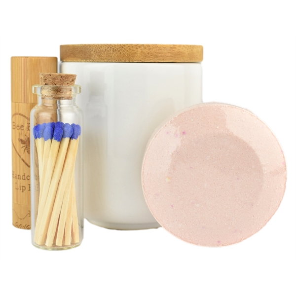 Spa Gift Kit - Soy wax candle with Bamboo lid, lip... from ASI 72657 Active Life Promo / Ingrain Promo