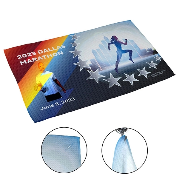 16" x 25" 320GSM polyester/polyamide sports towel with waffle weave construction... from ASI 62660 Innovation Line