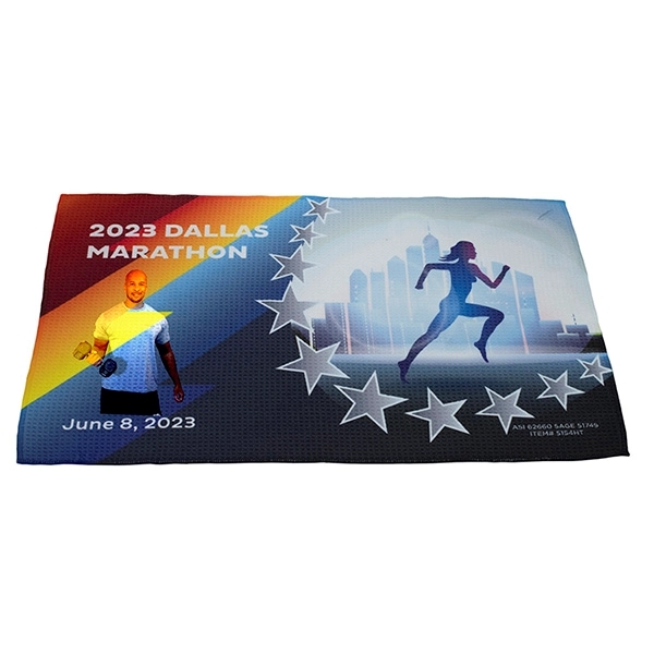 16" x 25" 320GSM polyester/polyamide sports towel with waffle weave construction... from ASI 62660 Innovation Line