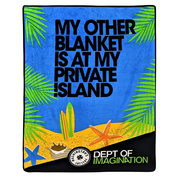 45" x 60" polyester blanket with edge-to-edge full color imprint.... from ASI 61125 Hit Promotional Products / Hit®
