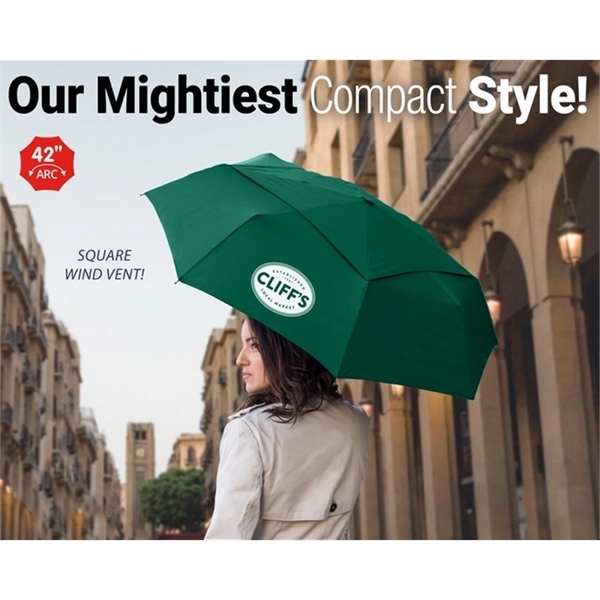 Folding umbrella with 42" vented canopy arc and push-button auto-opening and... from ASI 89955 StrombergBrand / Stromberg Brand