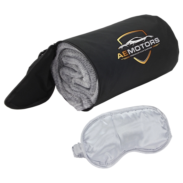 Business First Travel Blanket with Sleep Mask... from ASI 36730 Ariel Premium Supply Inc