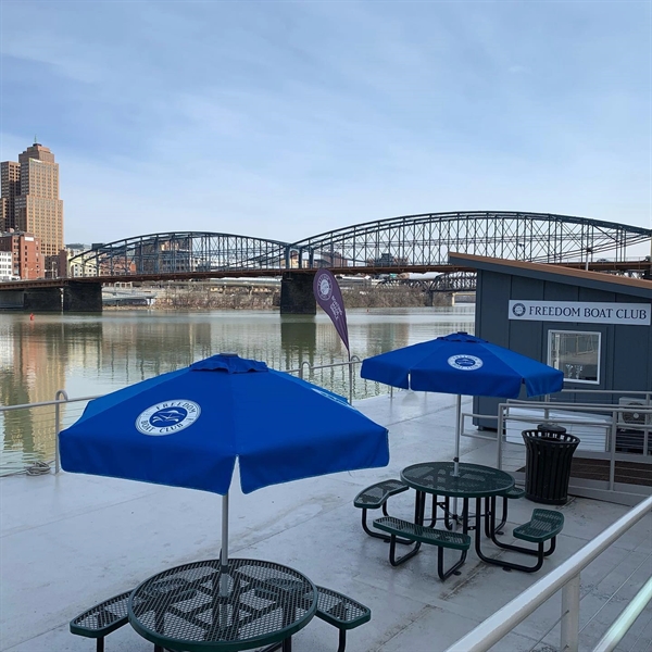 Commercial quality patio umbrella with 7' vented canopy arc.... from ASI 89955 StrombergBrand / Stromberg Brand