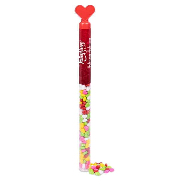 Happy Valentines Candy Tube - Rainbow Hearts Candy... from ASI 44900 NC Custom (CI/Lanco) / Chocolate Inn