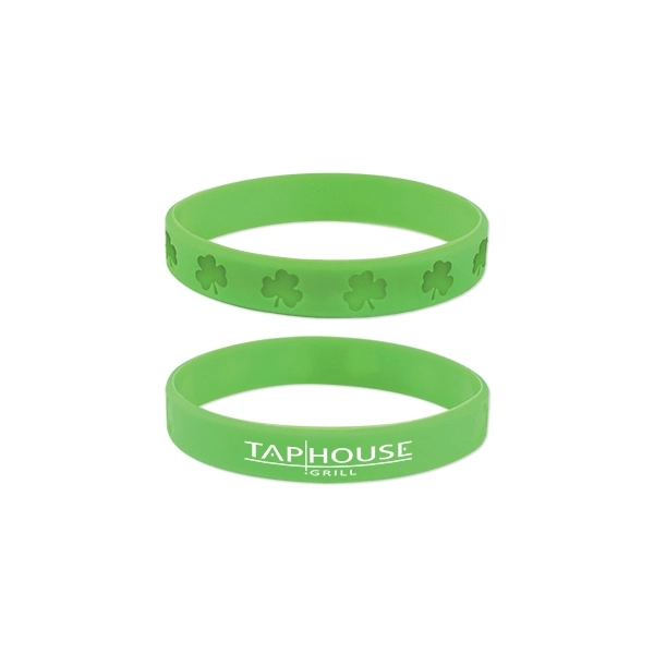 2 1/2" green silicone wristbands with St. Patrick's Day theme.... from ASI 98360 WOWLine / WOWLine®