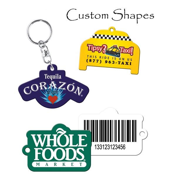 Customizable die-cut keychains made of plastic with high-gloss laminated finish.... from ASI 90807 Tekweld