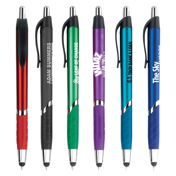 Retractable Stylus pen, with colored barrel and matching colored grip and... from ASI 44368 ZZ DROPPED -Cedar Crest Manufacturing / Cedar Crest