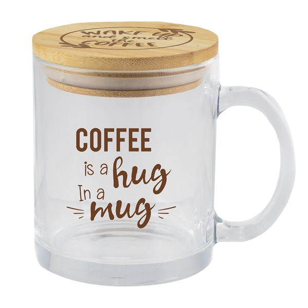 11-ounce mug with a bamboo lid.... from ASI 57653 Gold Bond