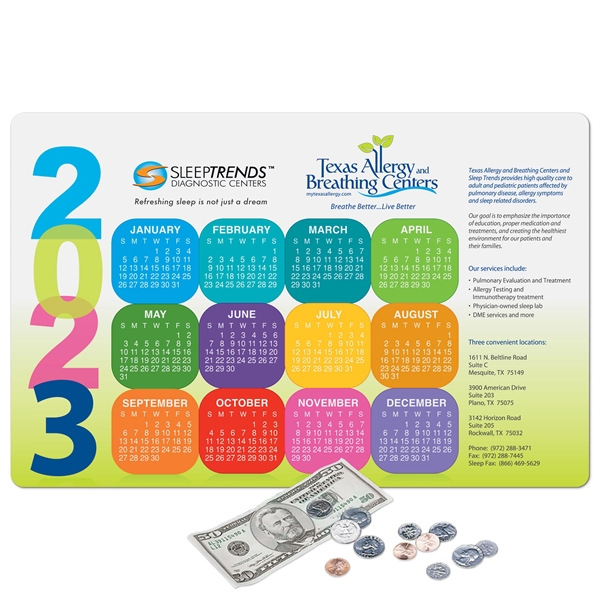 11" x 17" x 1/16" - Heavy Duty Calendar Counter Mat... from ASI 49716 Digispec & CounterPoint / COUNTERPOINT®
