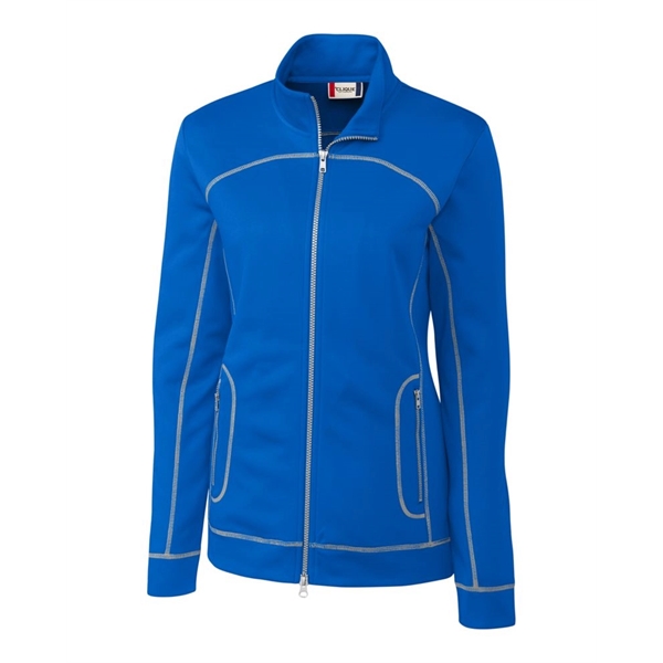 Women's jacket with a full-zip, brushed fleece interior, moisture-wicking performance, and... from ASI 47965 Cutter & Buck