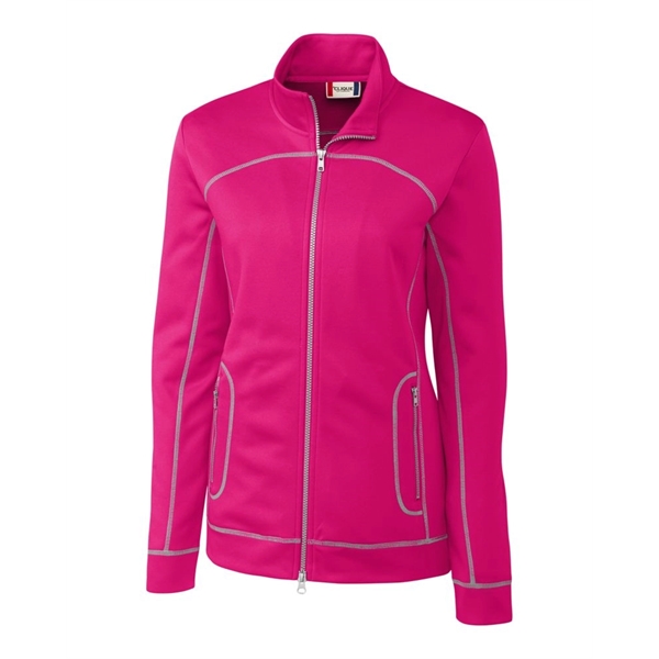Women's jacket with a full-zip, brushed fleece interior, moisture-wicking performance, and... from ASI 47965 Cutter & Buck