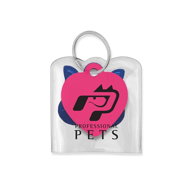 1 5/8" x 1 3/4" clear PVC pet tag silencer.... from ASI 90807 Tekweld