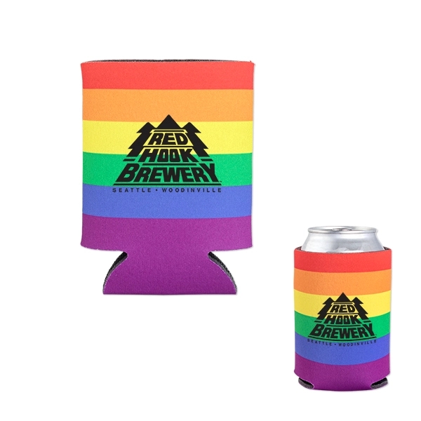 Pride themed, rainbow colored can cooler made of laminated open cell... from ASI 98360 WOWLine / WOWLine®