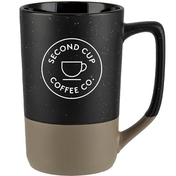 16 oz. two-tone ceramic mug with speckled design and handle.... from ASI 57653 Gold Bond