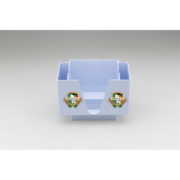 7.6" x 5.5" x 5.4" plastic caddy for 5.25" square napkins... from ASI 62677 iline PROMO (The Innovative Line) / iline PROMO (The Innovative Line)