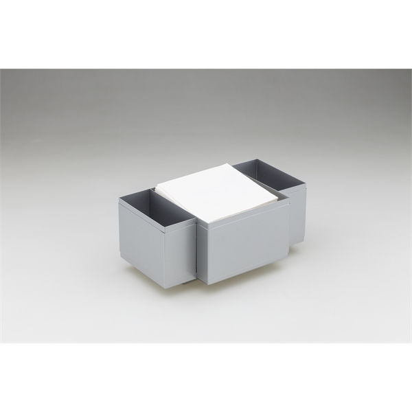 9.5" x 5.5" x 5.5" silver stainless steel caddy with three... from ASI 62677 iline PROMO (The Innovative Line) / iline PROMO (The Innovative Line)