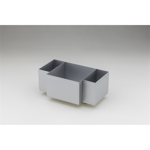 9.5" x 5.5" x 5.5" silver stainless steel caddy with three... from ASI 62677 iline PROMO (The Innovative Line) / iline PROMO (The Innovative Line)