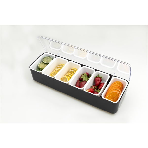 18" x 5.6" x 4.5" black plastic condiment caddy tray with... from ASI 62677 iline PROMO (The Innovative Line) / iline PROMO (The Innovative Line)