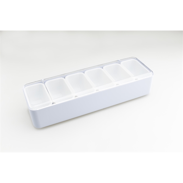 18" x 5.6" x 4.5" white plastic condiment caddy tray with... from ASI 62677 iline PROMO (The Innovative Line) / iline PROMO (The Innovative Line)
