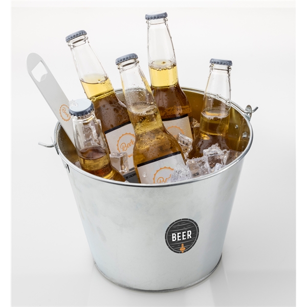 9.25" x 6.5" x 7.25" galvanized metal five-quart ice bucket with... from ASI 62677 iline PROMO (The Innovative Line)