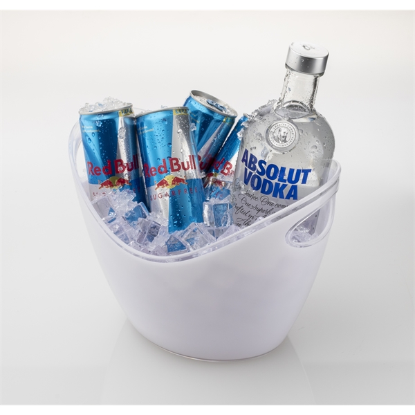 Four liter ice bucket made of white acrylic.... from ASI 62677 iline PROMO (The Innovative Line)