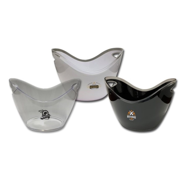 Four liter ice bucket made of white acrylic.... from ASI 62677 iline PROMO (The Innovative Line)