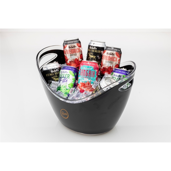 Eight liter ice bucket made of black acrylic.... from ASI 62677 iline PROMO (The Innovative Line)