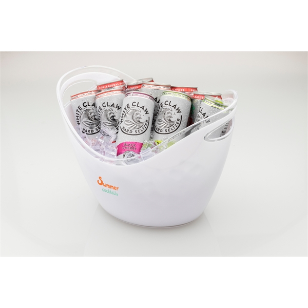 Eight liter ice bucket made of white acrylic.... from ASI 62677 iline PROMO (The Innovative Line)