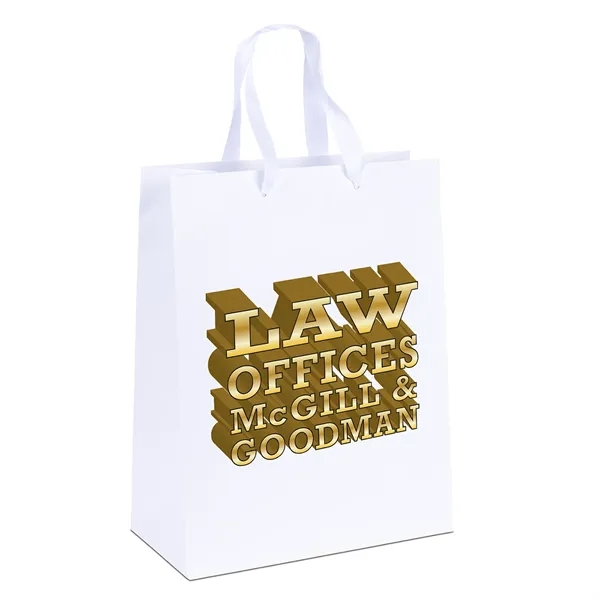 Matte Eurotote made with matte-laminated paper and ribbon handles measure 3/4"W... from ASI 37940 Bag Makers Inc