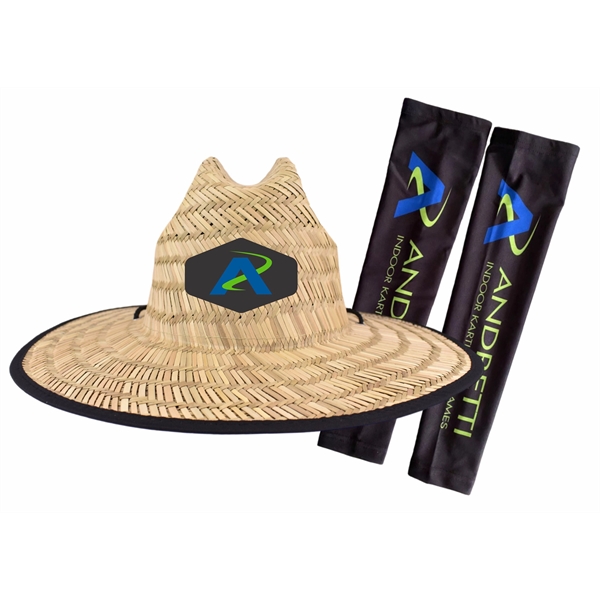 Straw Hat With Athletic Arm Sleeves Set... from ASI 72657 Active Life Promo / Apres Ski Active Life Promo
