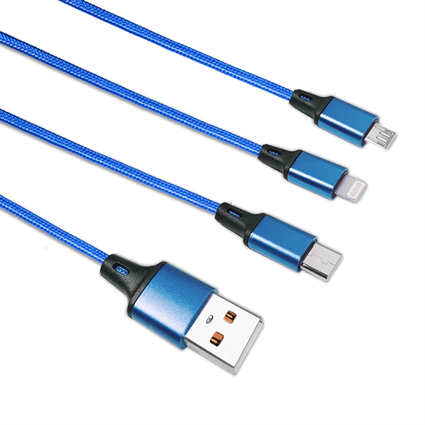 USB to 3 separated cables with Micro USB tip, Lightning tip... from ASI 90154 Sunjoy Group Inc