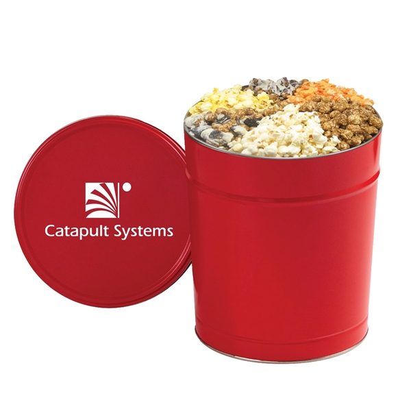 Deluxe popcorn sampler with six flavors in a 3.5 gallon tin.... from ASI 71685 Midnite Snax®