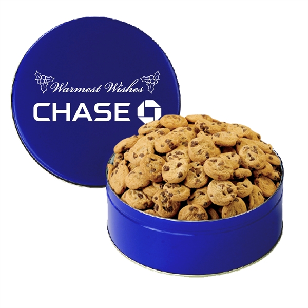 Medium sized snack tin filled with gourmet mini chocolate chip cookies... from ASI 71685 Midnite Snax®