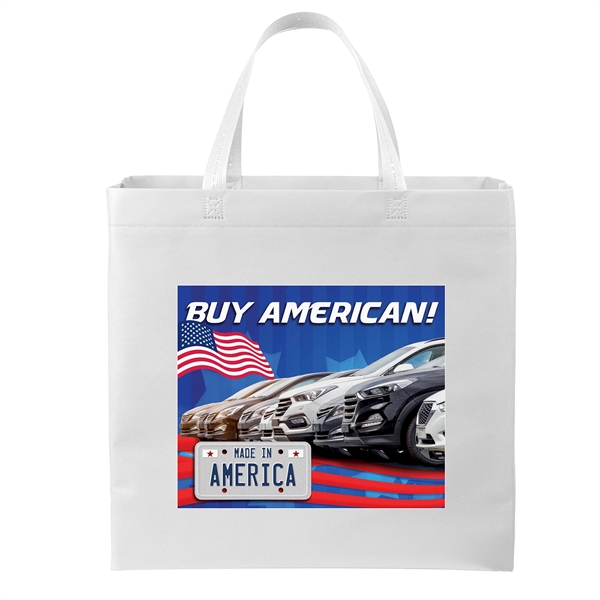 USA Made Non-Woven Tote Bag with 1 1/4"W x 19" long... from ASI 37940 Bag Makers Inc