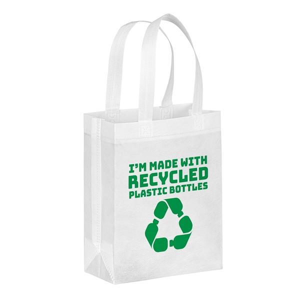 Eco-friendly, recyclable R-PET Non-Woven Tote with 1" W x 14" long... from ASI 37940 Bag Makers Inc