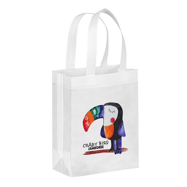 Eco-friendly, recyclable R-PET Non-Woven Tote with 1" W x 14" long... from ASI 37940 Bag Makers Inc