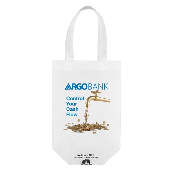 Eco-friendly, recyclable R-PET Non-Woven Tote with 1" W x 14" long... from ASI 37940 Bag Makers Inc
