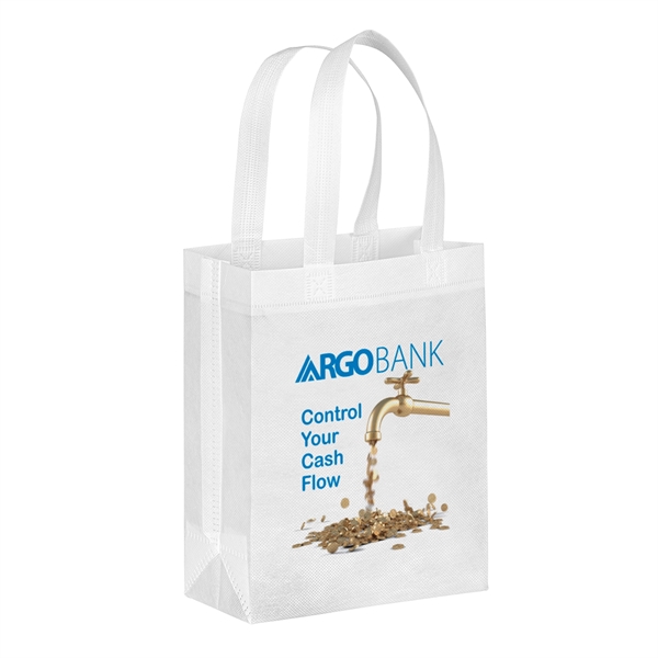 Eco-friendly, recyclable R-PET Non-Woven Tote with 1" W x 14" long... from ASI 37940 Bag Makers Inc