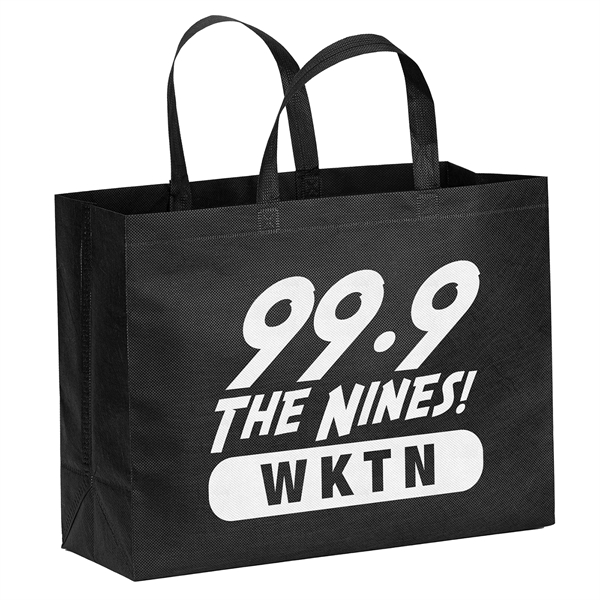 Eco-friendly, R-PET Non-Woven Tote with 1" W x 14" long handles.... from ASI 37940 Bag Makers Inc