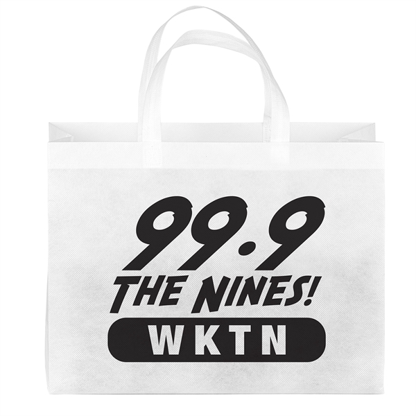 Eco-friendly, R-PET Non-Woven Tote with 1" W x 14" long handles.... from ASI 37940 Bag Makers Inc